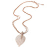 Special Leaves Leaf Sweater Pendant Necklaces Rose Gold Silvery Long Chain Jewelry for Women Birthday Gift Bijoux Femme Colli