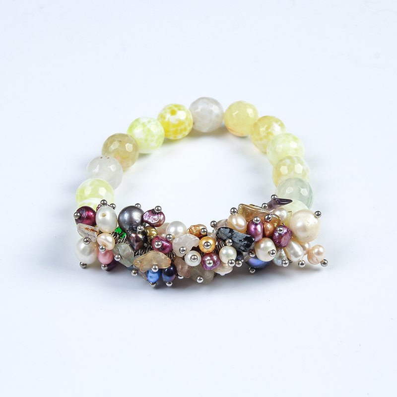 clearance simple and near-round light micro- gold pure pearl elastic bracelet female can be customize