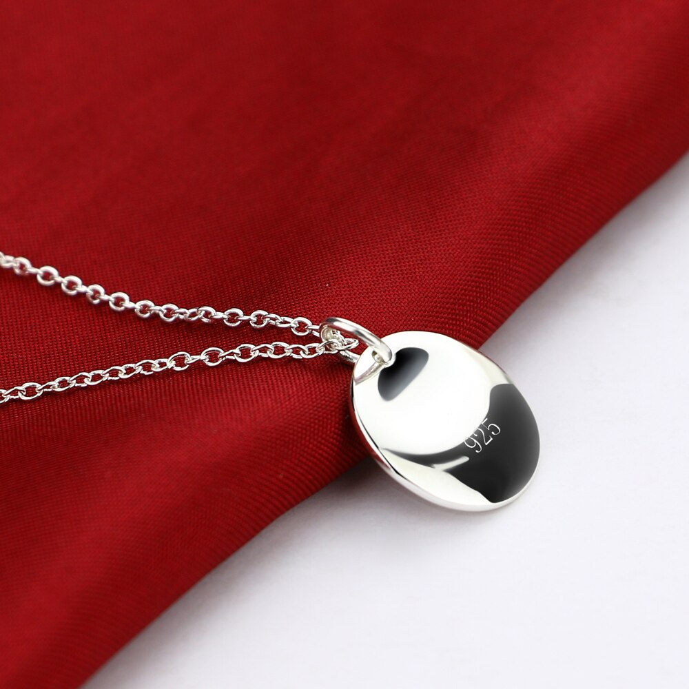 Special offer 925 Stamped Silver classic Round card Pendant Necklace For Women Holiday gifts party wedding accessories Jewelry