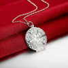 Special offer 925 Stamped Silver fine Round photo frame Pendant Necklace For Women Christmas gift wedding party Jewelry