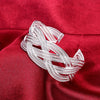 Special offer 925 Sterling Silver rings Bracelets Jewelry set for woman Pretty wide Weave bangle adjustable Party gifts