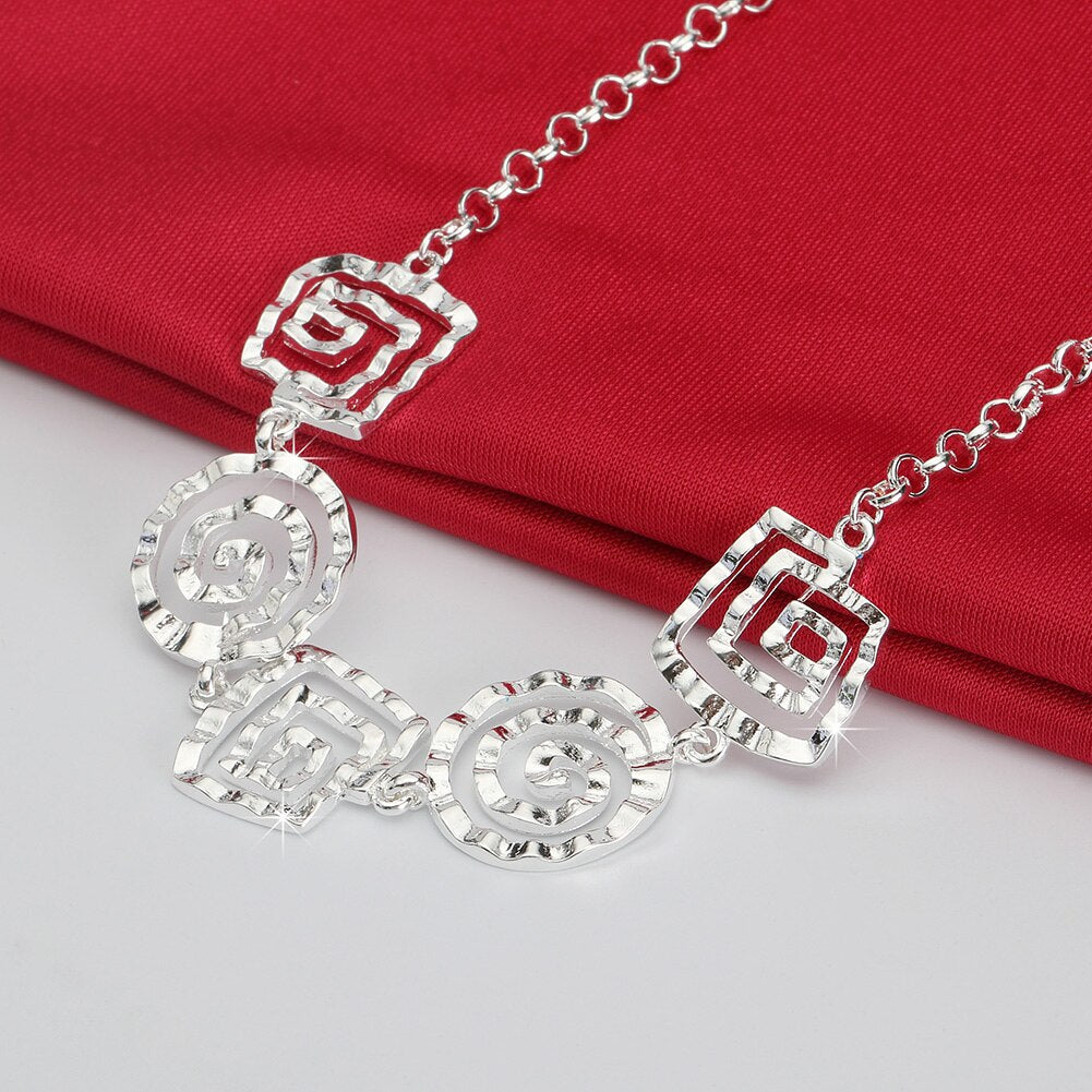 Special offer Spiral pattern Pendant 925 Stamped Silver Necklace For Women fine party Wedding Jewelry Christmas gifts