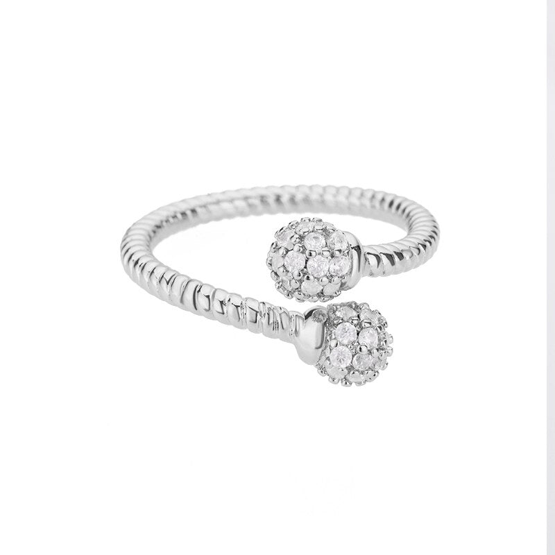 Spherical Zircon Rings for Women Stainless Steel Gold Color Finger Ring Femme 2023 Trend Wedding Aesthetic Jewelry anillos mujer