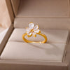 Spherical Zircon Rings for Women Stainless Steel Gold Color Finger Ring Femme 2023 Trend Wedding Aesthetic Jewelry anillos mujer