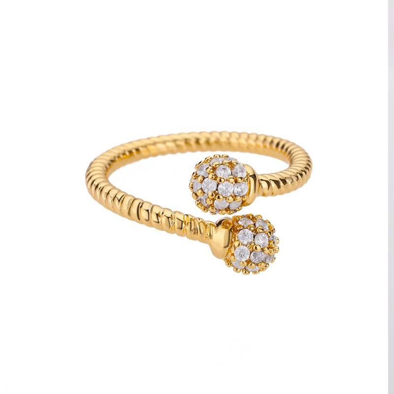 Spherical Zircon Rings for Women Stainless Steel Gold Color Finger Ring Femme 2023 Trend Wedding Aesthetic Jewelry anillos mujer