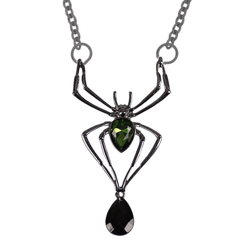 Spider Pendant Gothic Retro Necklace Creative DIY Men And Women Party Dance Party Jewelry Alloy Clavicle Chain Halloween Gift