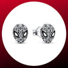 SpiderMan Mask Pave Stud Earrings in stock now 925 Sterling silver Earrings Cool Style Statement Jewelry Male Female