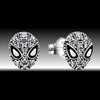 SpiderMan Mask Pave Stud Earrings in stock now 925 Sterling silver Earrings Cool Style Statement Jewelry Male Female