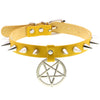 Spike Punk Choker Collar For Girl Goth Pentagram Necklace Emo Neck Strap Cosplay Chocker Gothic Accessories