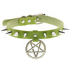 Spike Punk Choker Collar For Girl Goth Pentagram Necklace Emo Neck Strap Cosplay Chocker Gothic Accessories