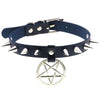 Spike Punk Choker Collar For Girl Goth Pentagram Necklace Emo Neck Strap Cosplay Chocker Gothic Accessories