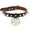 Spike Punk Choker Collar For Girl Goth Pentagram Necklace Emo Neck Strap Cosplay Chocker Gothic Accessories