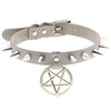 Spike Punk Choker Collar For Girl Goth Pentagram Necklace Emo Neck Strap Cosplay Chocker Gothic Accessories