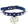 Spike Punk Choker Collar For Girl Goth Pentagram Necklace Emo Neck Strap Cosplay Chocker Gothic Accessories