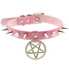 Spike Punk Choker Collar For Girl Goth Pentagram Necklace Emo Neck Strap Cosplay Chocker Gothic Accessories