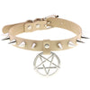 Spike Punk Choker Collar For Girl Goth Pentagram Necklace Emo Neck Strap Cosplay Chocker Gothic Accessories