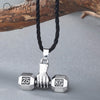 Sport Fitness Necklace Weight Lifting Luck Dumbbell Pendant Necklace For Men Jewelry Weightlifting Charm Vintage Necklace Women