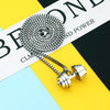Sporty Gold Black Dumbbell Fitness Men Necklaces Pendants Chain for Male Stainless Steel Jewelry Creativity Gift Casual Necklace