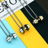 Sporty Gold Black Dumbbell Fitness Men Necklaces Pendants Chain for Male Stainless Steel Jewelry Creativity Gift Casual Necklace