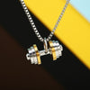 Sporty Gold Black Dumbbell Fitness Men Necklaces Pendants Chain for Male Stainless Steel Jewelry Creativity Gift Casual Necklace