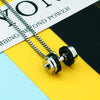 Sporty Gold Black Dumbbell Fitness Men Necklaces Pendants Chain for Male Stainless Steel Jewelry Creativity Gift Casual Necklace