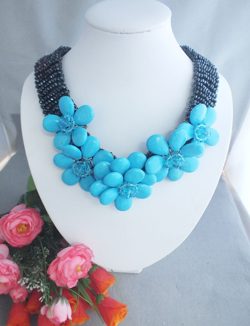 Spring Sale!!  Necklace Crystal Natural stone Flower Women Jewelry  retail stores gifts jewelry 18