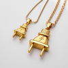 Spring Summer Out Street Creative Electric Plug  Hipster Hip-Hop Necklace Lightning Logo Personality Accessories