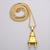 Spring Summer Out Street Creative Electric Plug  Hipster Hip-Hop Necklace Lightning Logo Personality Accessories