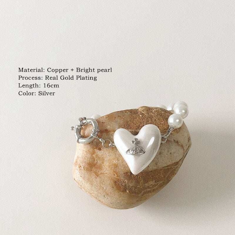 Spring Vintage Trend Love Pearl Planet Shape Women's Party Necklace Jewelry Clavicle Necklace Gift Hangzhi 2021