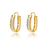 Square Circle Hoop Earrings For Women Stainless Steel Shiny Cubic Zircon Earring 2023 Trend Party Jewelry Couple Gift brinco