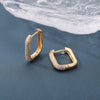 Square Circle Hoop Earrings For Women Stainless Steel Shiny Cubic Zircon Earring 2023 Trend Party Jewelry Couple Gift brinco