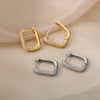 Square Circle Hoop Earrings For Women Stainless Steel Shiny Cubic Zircon Earring 2023 Trend Party Jewelry Couple Gift brinco