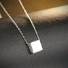 Square Cube 18K White / 18K Rose 925 Sterling Silver Necklace