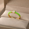 Square Cubic Zircon Rings For Women Colorful Zircon Enamel Adjustable Open Female Finger Ring Party Jewelry Gift Bijoux Femme