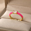Square Cubic Zircon Rings For Women Colorful Zircon Enamel Adjustable Open Female Finger Ring Party Jewelry Gift Bijoux Femme