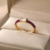 Square Cubic Zircon Rings For Women Colorful Zircon Enamel Adjustable Open Female Finger Ring Party Jewelry Gift Bijoux Femme