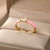 Square Cubic Zircon Rings For Women Colorful Zircon Enamel Adjustable Open Female Finger Ring Party Jewelry Gift Bijoux Femme