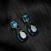 Square Drop-Shaped Bohemian Crystal Inlaid Pendant Earrings Women's Earrings Metal Pendant Accessories Party Jewelry