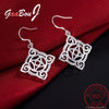 Square Hollow Drop Earrings For Women Silver Colour Aesthetic Jewelry Accessories 2022 Trend  Christmas