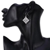 Square Hollow Drop Earrings For Women Silver Colour Aesthetic Jewelry Accessories 2022 Trend  Christmas