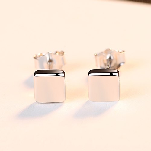 Square Small Women Silver Stud Earrings for Women Simple Style Girl Miss Female Gift Hot Sale 2020 New Trendy Party Fine