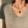 Square vintage pendant necklace ladies sweater chain jewelry party girl gift