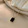 Square vintage pendant necklace ladies sweater chain jewelry party girl gift