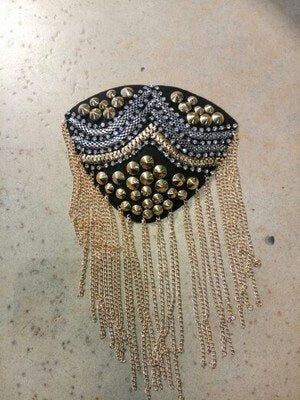 Stage nightclub hosted banquet shoulder jewelry epaulettes Retro personality small western assembled brooch tassel patch