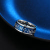 Stainles Steel Viking Rune Pattern Ring Couple Ring Metal Ring Accessories Party Jewelry Blue White Black Three Colors