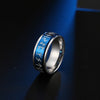 Stainles Steel Viking Rune Pattern Ring Couple Ring Metal Ring Accessories Party Jewelry Blue White Black Three Colors