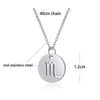 Stainless Steel 12 Constellation Necklace Star Zodiac Sign Pendant Choker Necklace for Men Women Kids Birthday Gifts