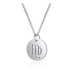 Stainless Steel 12 Constellation Necklace Star Zodiac Sign Pendant Choker Necklace for Men Women Kids Birthday Gifts