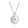 Stainless Steel 12 Constellation Necklace Star Zodiac Sign Pendant Choker Necklace for Men Women Kids Birthday Gifts