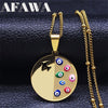 Stainless Steel Airplane Charm Necklaces for Women/Kid Gold Color Turkey Eye Statement Necklace Jewelry oeil turc N5239S01